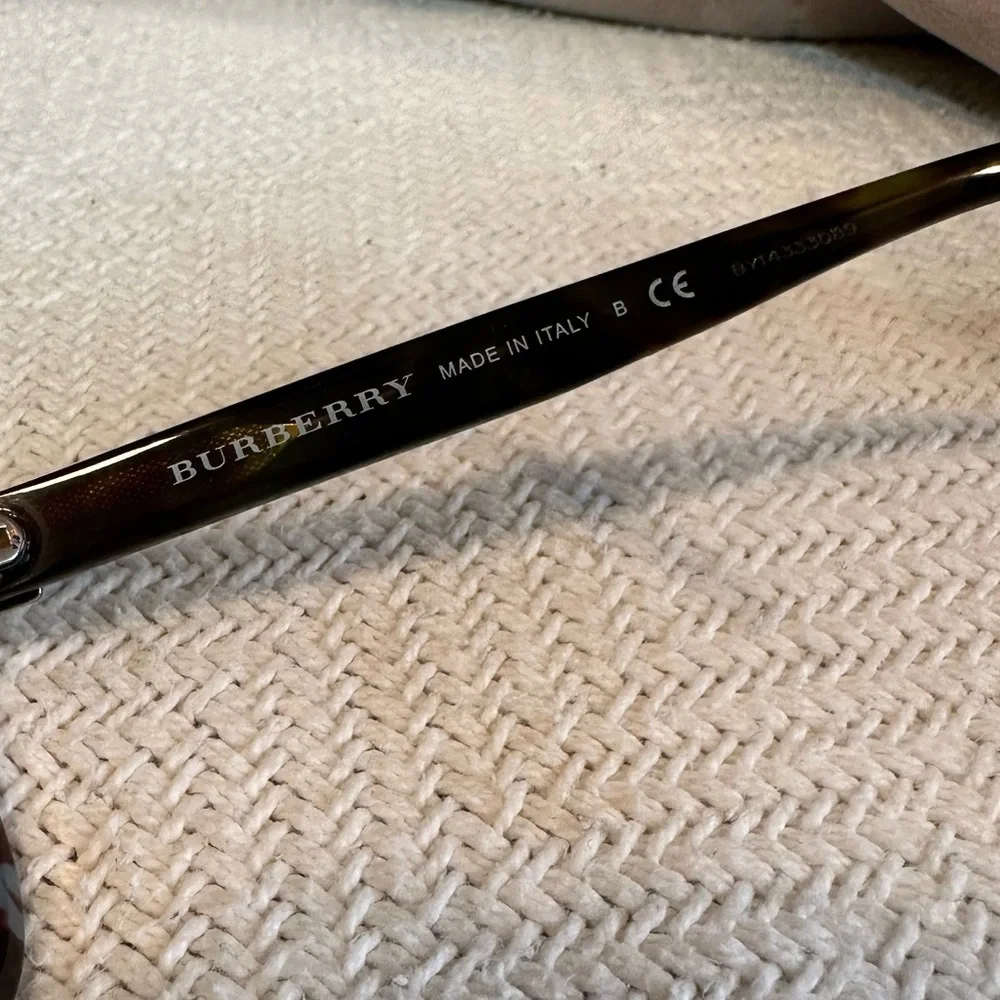 Burberry deep black, blue colors with silver accents square prescription frame